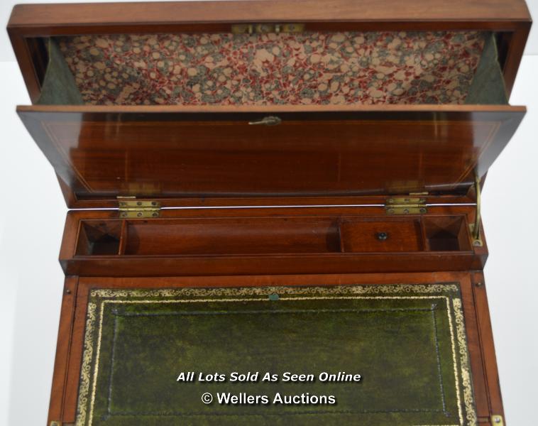 *MILITARY CAPTAINS CAMPAIGN WRITING SLOPE C1810 / WITH KEY, 45.5 X 25 X 15.5CM [LQD197] - Image 6 of 10