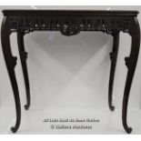 *ENGLISH MAHOGANY OCCASIONAL TABLE WITH THE RECTANGULAR MOULDED TOP ABOVE CHINESE STYLE FRET PIERCED