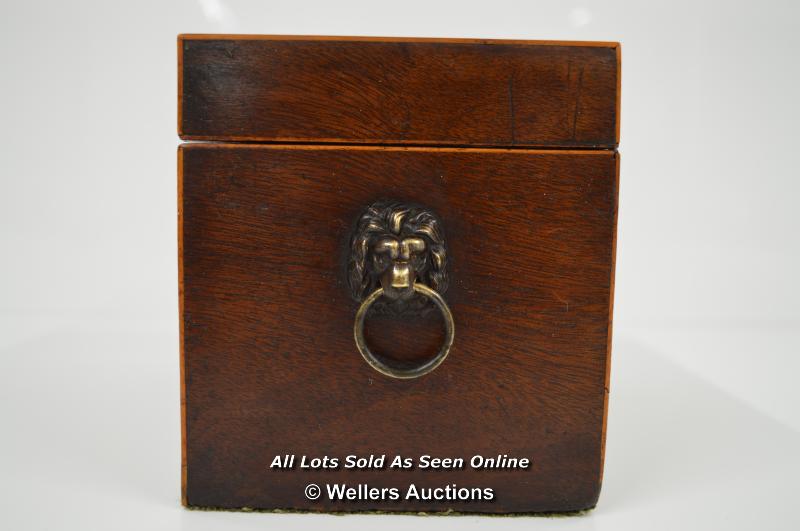 *REGENCY TWO SECTION TEA CADDY WITH SHELL MOTIF & KEY / 20 X 13 X 10.5 CM [LQD197] - Image 4 of 9