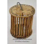 *CRICKET CAGE HAND MADE & DECORATED FROM BONE / 6.5CM HIGH [LQD197]