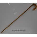 *HAND CARVED HAZEL CROOK ONE PIECE WALKING STICK [LQD197]