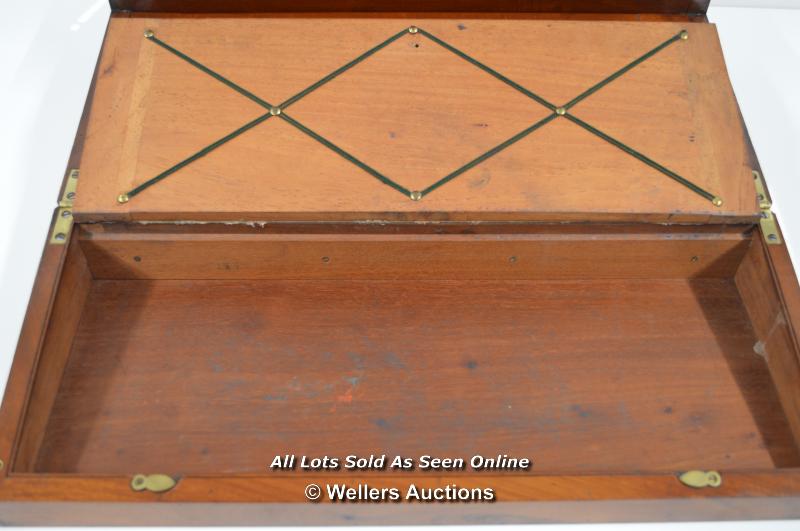 *MILITARY CAPTAINS CAMPAIGN WRITING SLOPE C1810 / WITH KEY, 45.5 X 25 X 15.5CM [LQD197] - Image 5 of 10