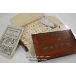 *BOVINE BONE & BAMBOO MAHJONG GAME MAH-JONG - 152 TILES COMPLETE UNUSED. / 27 X 17 X 4CM [LQD197]