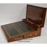 *MILITARY CAPTAINS CAMPAIGN WRITING SLOPE C1810 / WITH KEY, 45.5 X 25 X 15.5CM [LQD197]