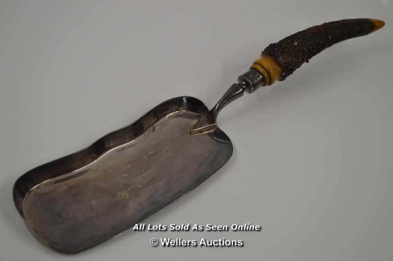 *VINTAGE SHOVEL ANTIQUE REAL HORN HANDLE, FROM AROUND 1920 [LQD197]