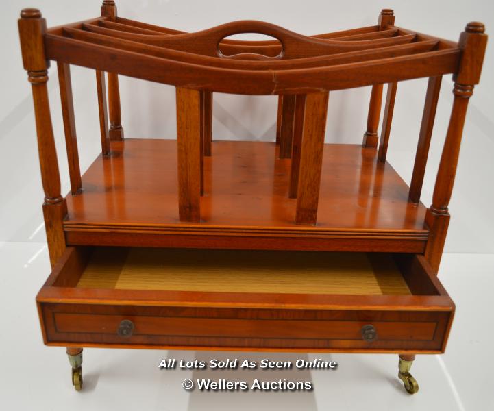 *C.1935 REGENCY STYLE MAHOGANY CANTERBURY WITH DRAWER / DAMAGED [LQD197] - Image 2 of 5