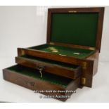 *LARGE CUTLERY CANTEEN BOX,2 DRAWERS,COLLECTORS CABINET DISPLAY CASE,OLD / 46.5 X 31 X 19CM [
