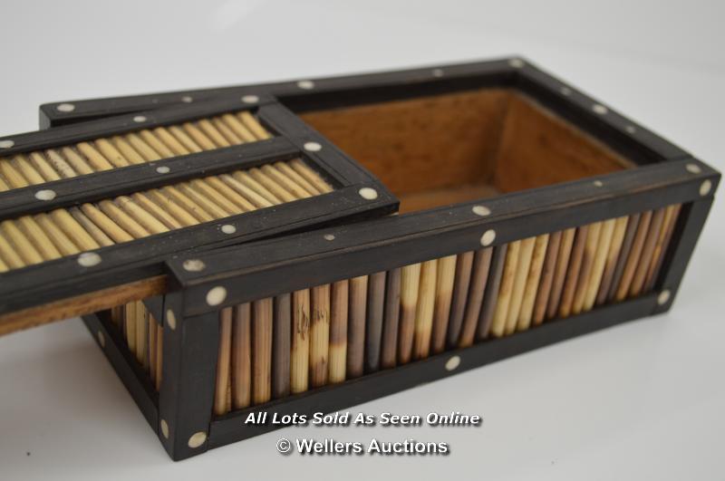 *ANTIQUE EBONY AND PORCUPINE QUILL BOX / 17 X 5 X 9.5 CM [LQD197] - Image 2 of 2