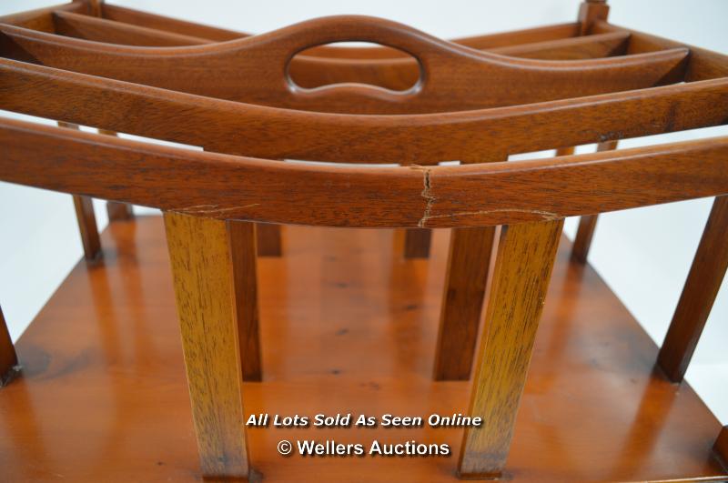 *C.1935 REGENCY STYLE MAHOGANY CANTERBURY WITH DRAWER / DAMAGED [LQD197] - Image 3 of 5