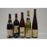 FIVE BOTTLES OF WINE FROM THE 1990'S INCLUDING VAN LOVEREN, DOMAINE WEINBACH AND PENFOLD COONAWARA