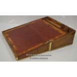*VICTORIAN MAHOGANY INLAID WRITING SLOPE / WITH KEY AND WORKING LOCK / 42.5 X 26 X 16.5CM [LQD197]