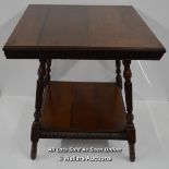 *ARTS AND CRAFTS MAHOGANY OCCASIONAL TABLE 19TH CENTURY [6579] / 65CM HIGH X 58CM WIDE / IN NEED