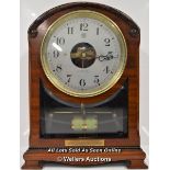 *ELECTRIC BULLE MANTLE CLOCK C.1925 / SOME MINOR DAMAGE TO THE GLASS FRONT PANEL, 31CM HIGH [