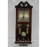 *MAHOGANY 31 DAY HIGHLANDS WALL CLOCK COMPLETE WITH WINDING / MODERN [LQD197]