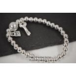 *UNO DE 50 LLAVESTRUZ SILVER PLATED BRACELET PEARL KEY MEDIUM PUL1523BPLMTL0M [LQD197]