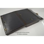 *BRAMAH CASE WRITING SLOPE WITH BRAMAH LOCK, CROCODILE LEATHER / LOCK HAS DETACHED FROM THE BOX,