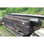 *ELEVEN RAILWAY SLEEPERS, THE LONGEST 474CM