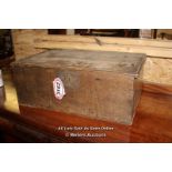 *ANTIQUE OAK STORAGE WOODEN BOX, 66CM X 44CM X 26CM