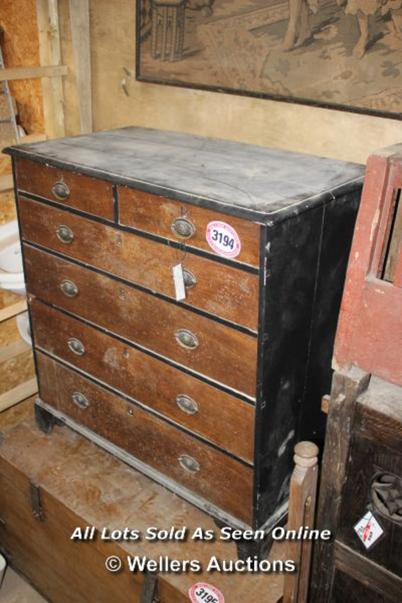 *ORNATE CHEST OF DRAWERS, 103CM X 55CM X 106CM - Image 2 of 2