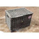 *WICKER STYLE BLANKET BOX, 71CM X 51CM X 50CM