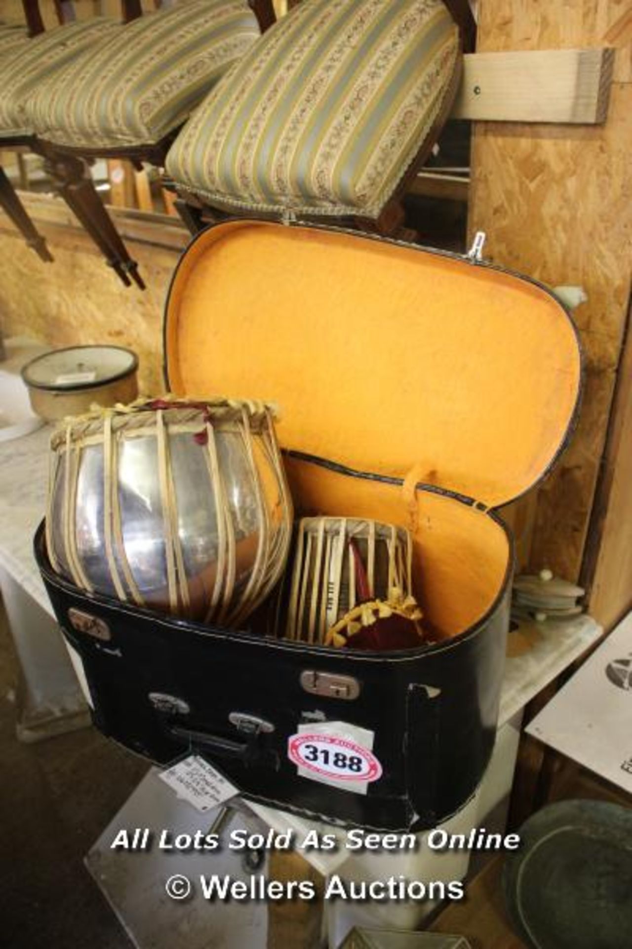 *PAIR OF BONGO DRUMS IN A CASE