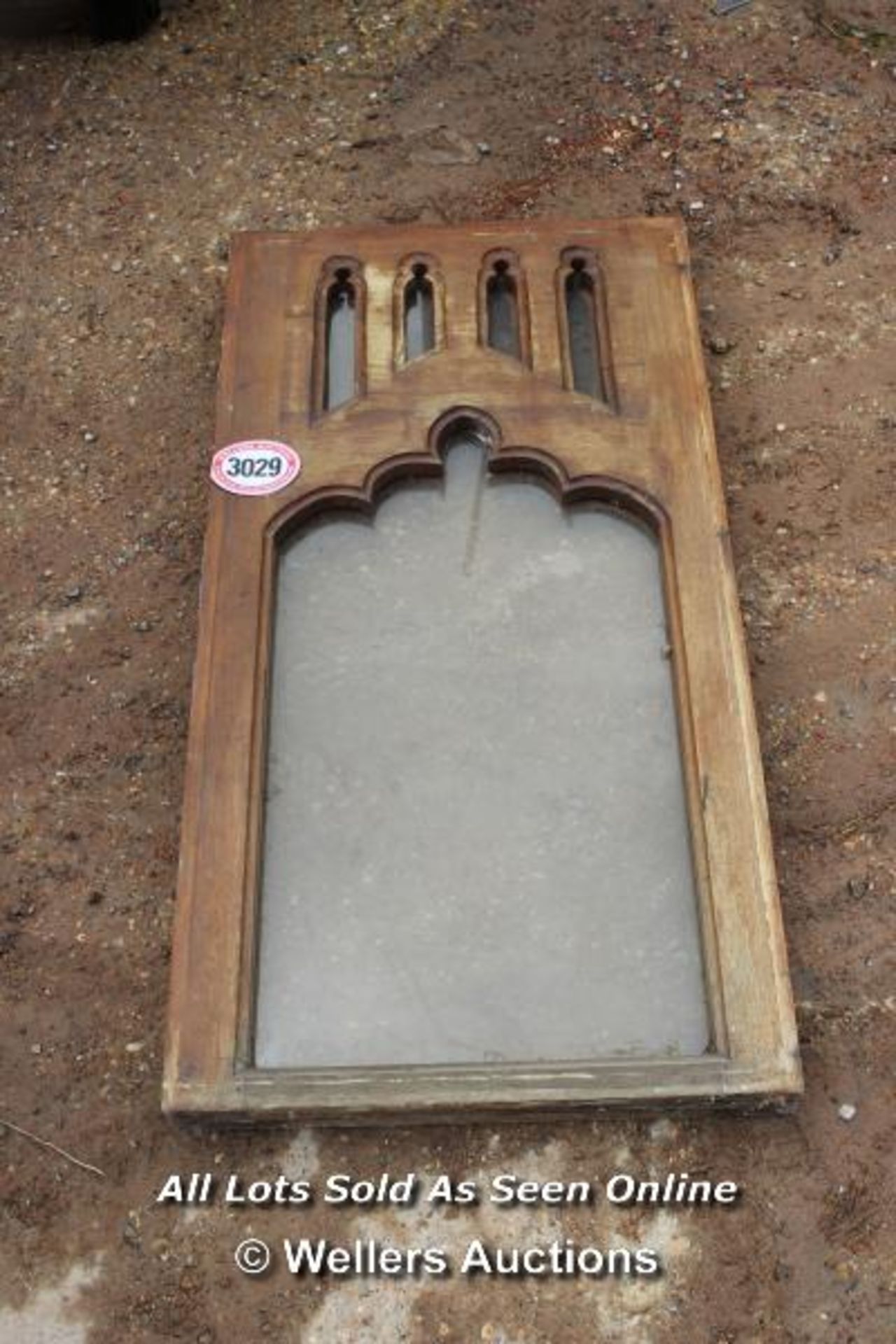 *DECORATIVE WOODEN FRAMED WINDOW, 116.5CM X 60CM