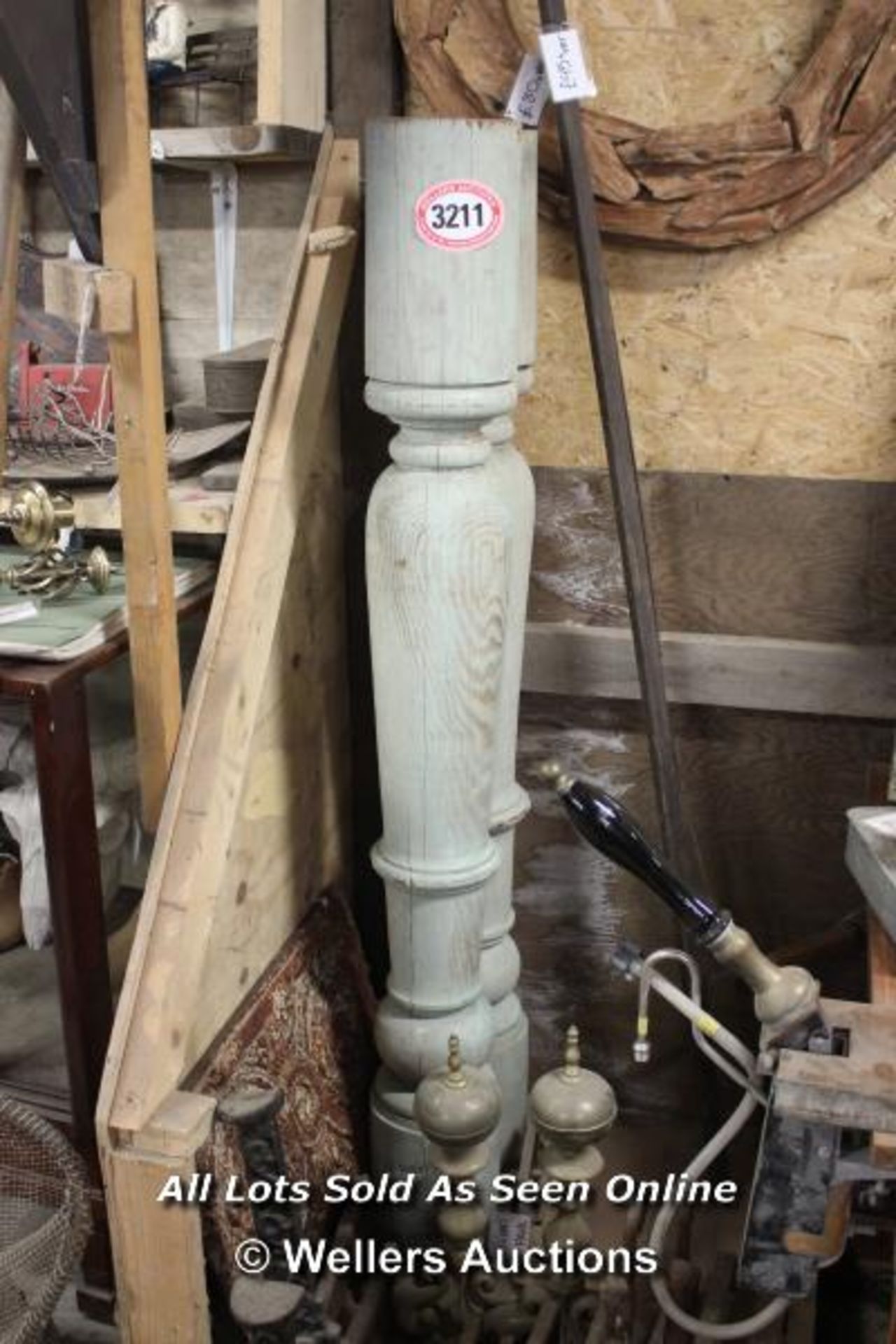 *PAIR OF TURNED POSTS, EACH 160CM HIGH - Image 2 of 2