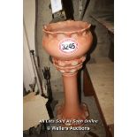 *SALMON PINK JARDINIERE, 27.5CM DIAMETER X 80CM HIGH