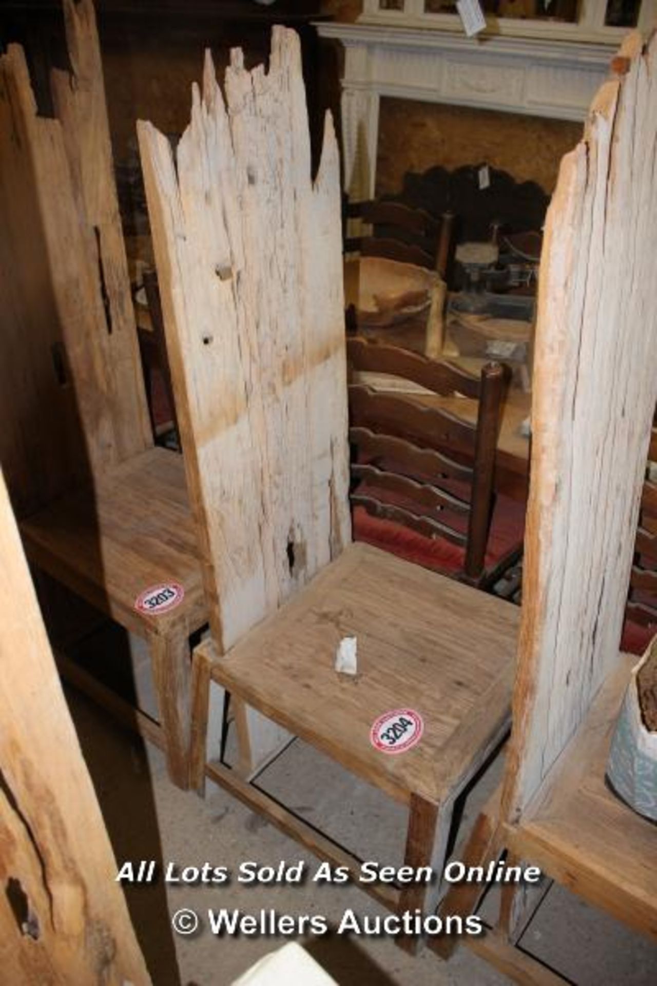 *LARGE DRIFTWOOD HIGH BACK CHAIR, APPROX 166CM HIGH