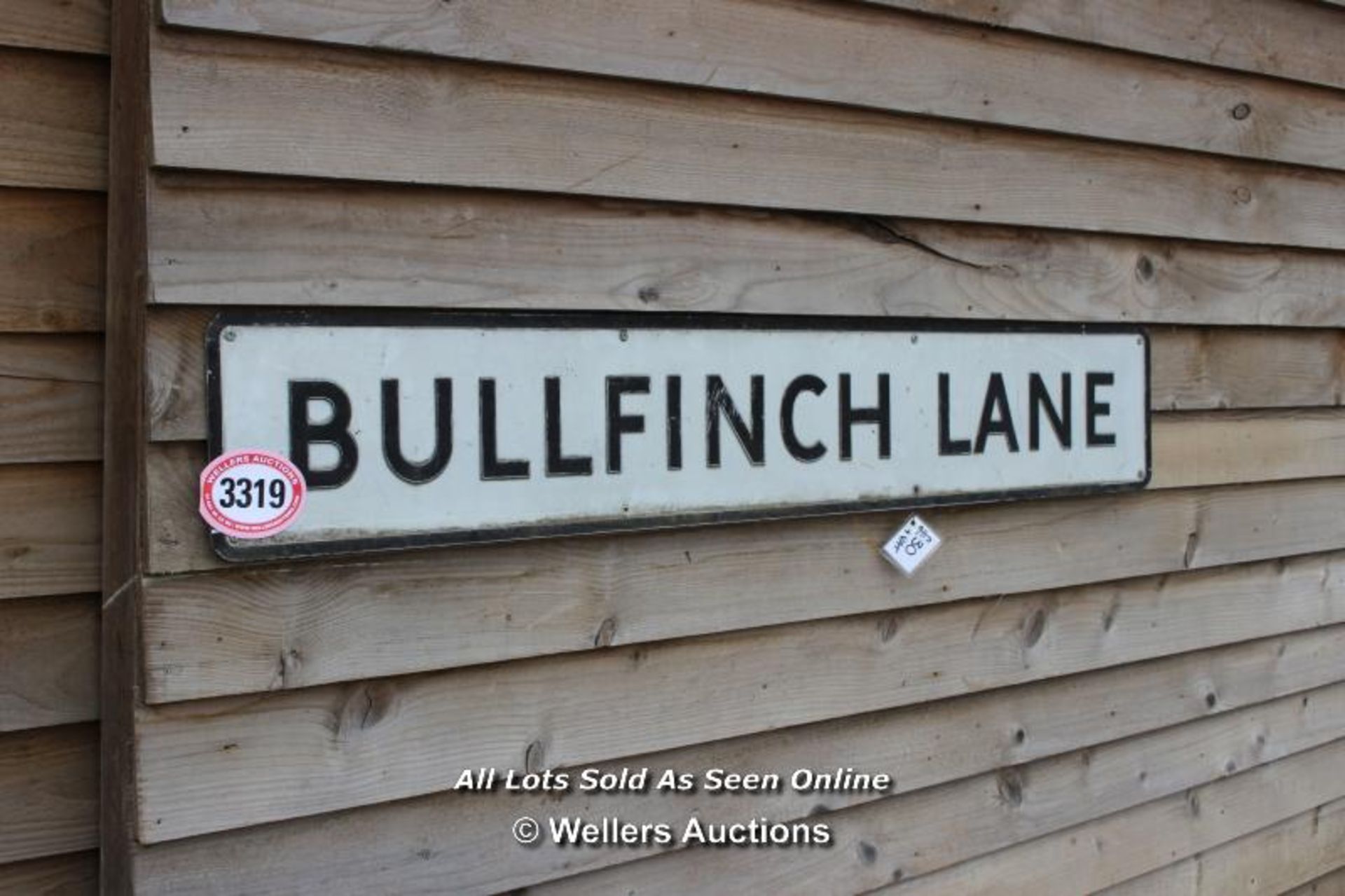 *METAL STREET SIGN 'BULLFINCH LANE', 137CM X 23CM