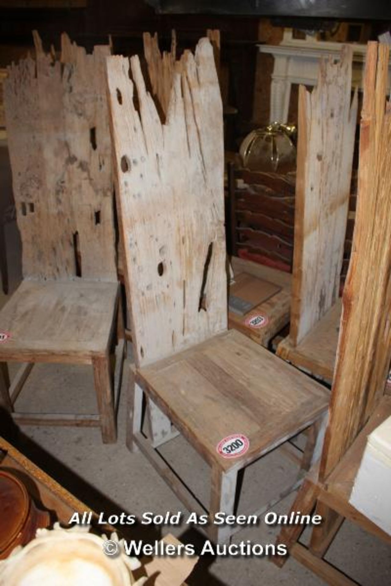 *LARGE DRIFTWOOD HIGH BACK CHAIR, APPROX 166CM HIGH