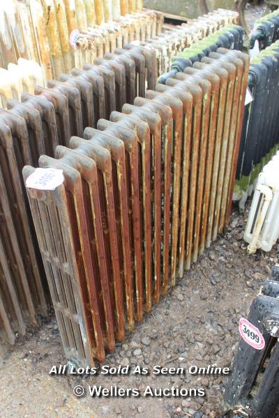 *FOUR BAR CATHEDRAL CAST IRON RADIATOR, 105CM X 93CM