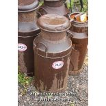 *VINTAGE METAL MILK CHURN, 73CM HIGH