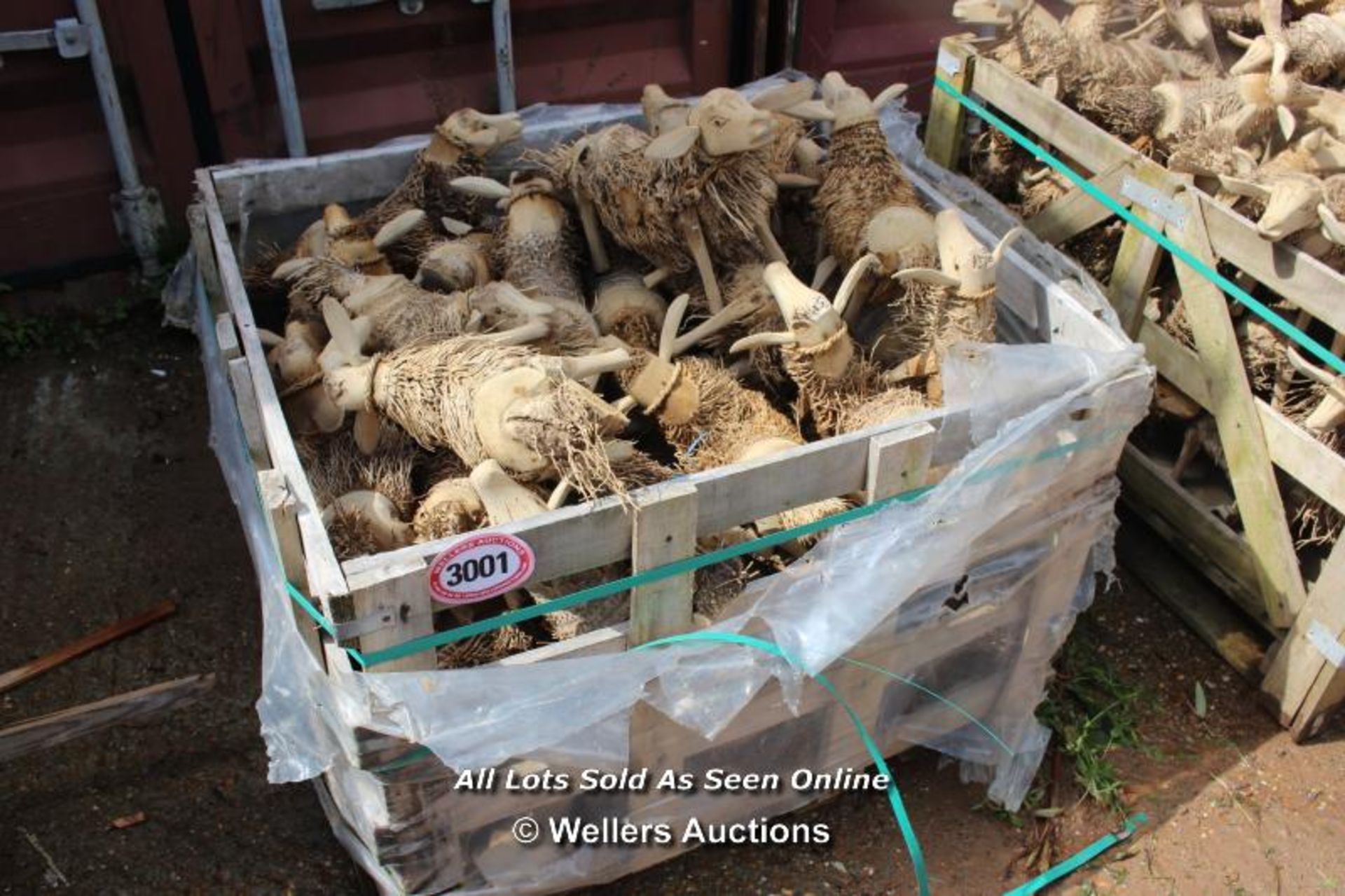 *PALLET OF APPROX 50 CARVED WOODEN SHEEP