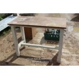 *WOODEN WORKBENCH, 116CM X 58CM X 90CM