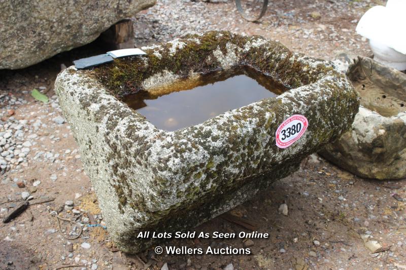 *GRANITE RECTANGULAR TROUGH WITH TRIANGULAR BASE, 70CM X 59CM X 50CM