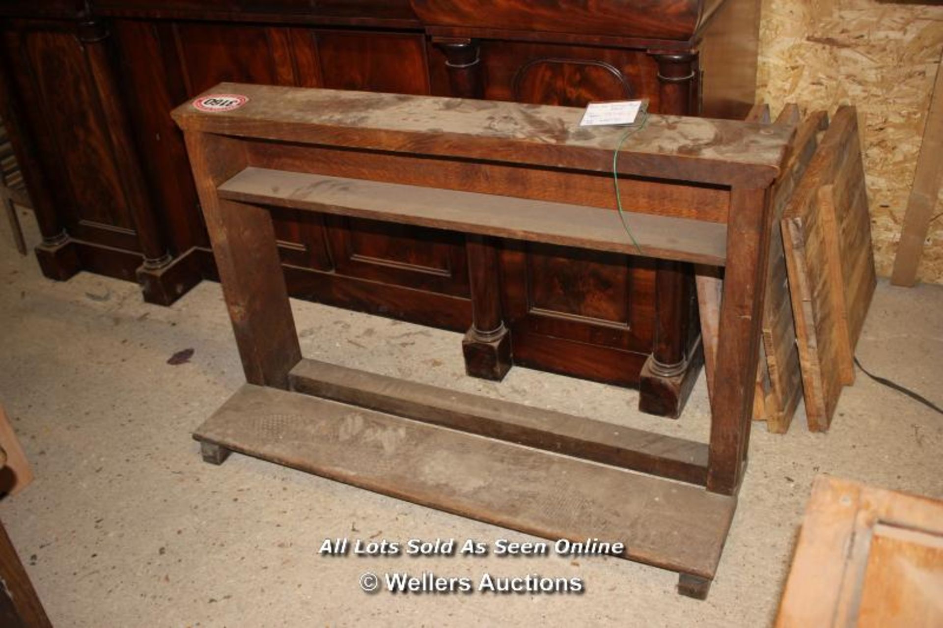 *SOLID OAK KNEELING/PRAYER STAND, 104CM X 34CM X 68CM