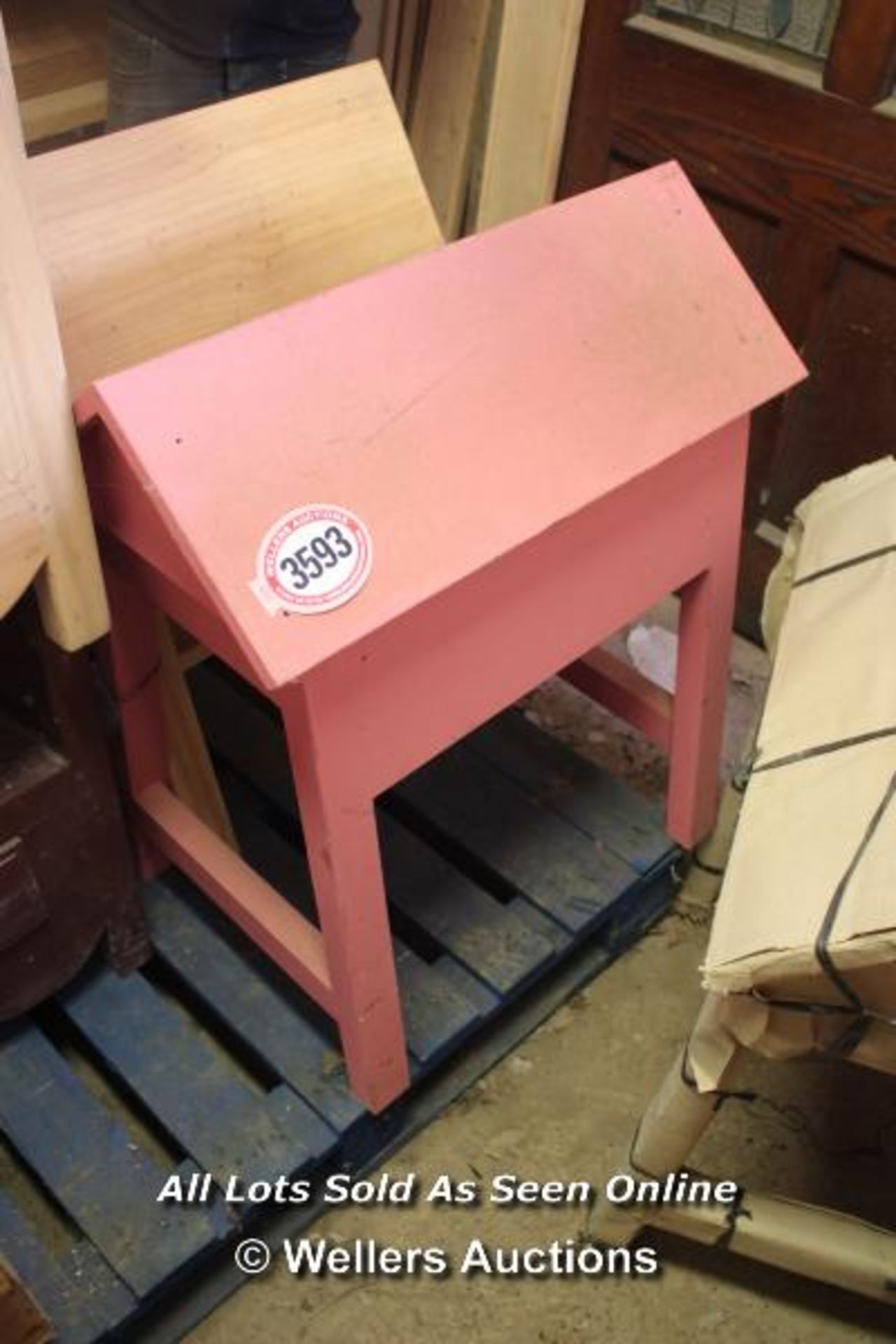 *GEORGIAN STYLE PINK SADDLE RACK, 72CM X 48CM X 85CM