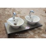*PAIR OF HIS AND HERS BATHROOM SINKS COMPLETE WITH TAPS