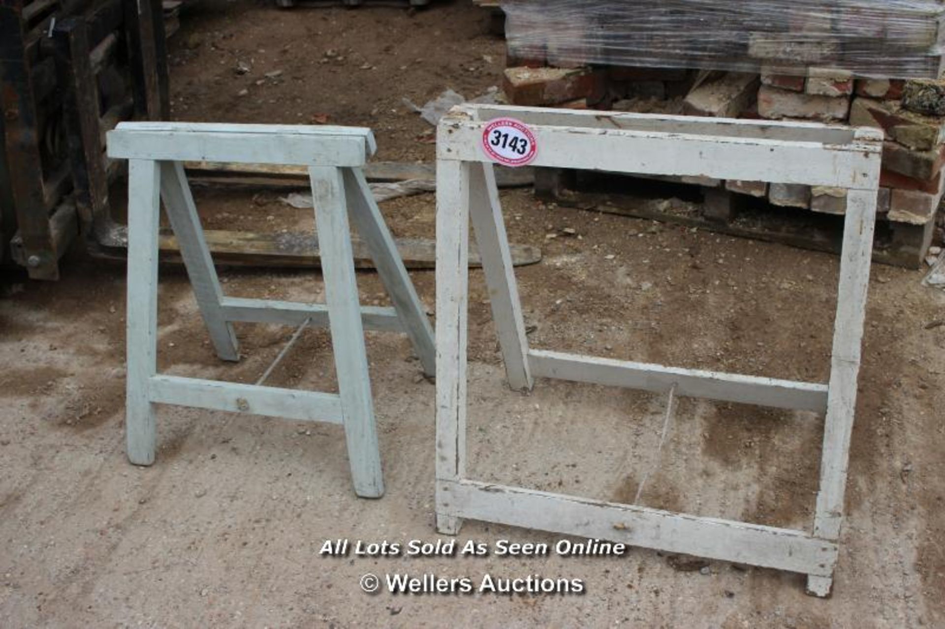*TWO WOODEN TRESTLES