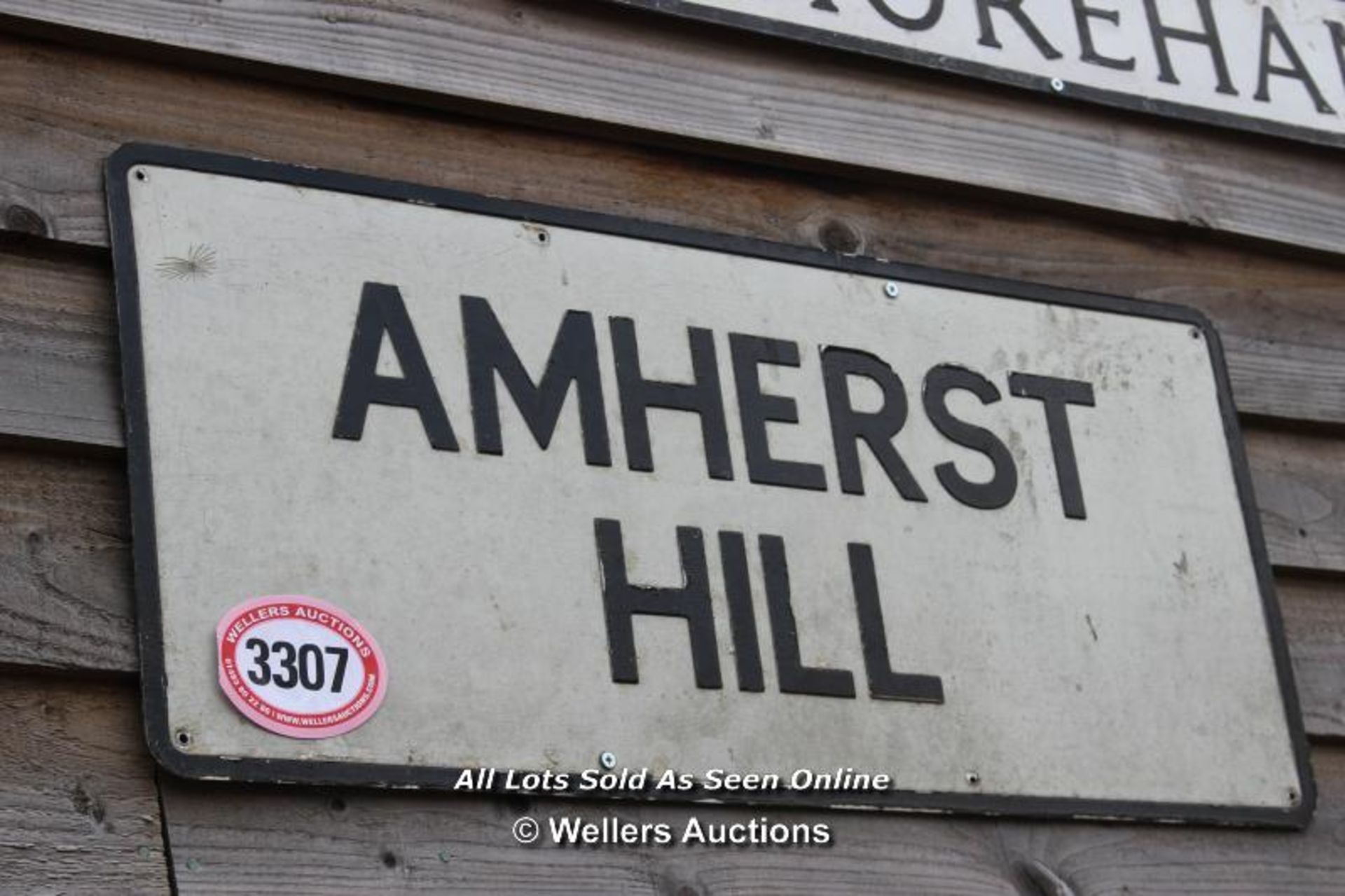 *METAL STREET SIGN 'AMHERST HILL', 84CM X 38CM