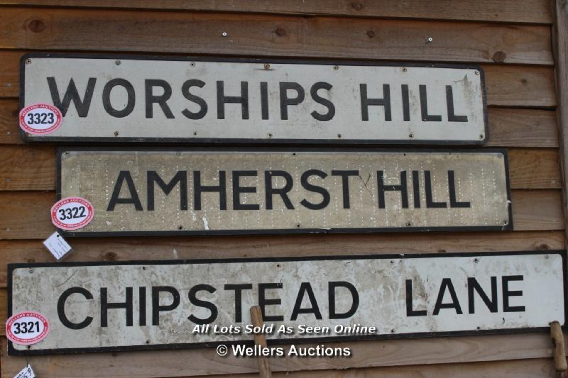 *METAL STREET SIGN 'AMHERST HILL', 122CM X 23CM