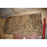 *VERY LARGE TAPESTRY SCENE, SMALL DAMAGE, 258CM LONG X 126CM HIGH