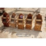 *FIVE WOODEN TOILET ROLL HOLDERS