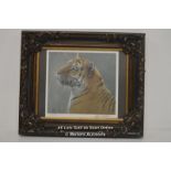 ROBERT BATEMAN SIGNED PRINT OF TIGER "1ST ALERT" LTD EDITION 180/1500,ORNATE FRAME, OVERALL SIZE