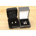 TWO BOXED CUBIC ZIRCONIA SET OF EARRINGS