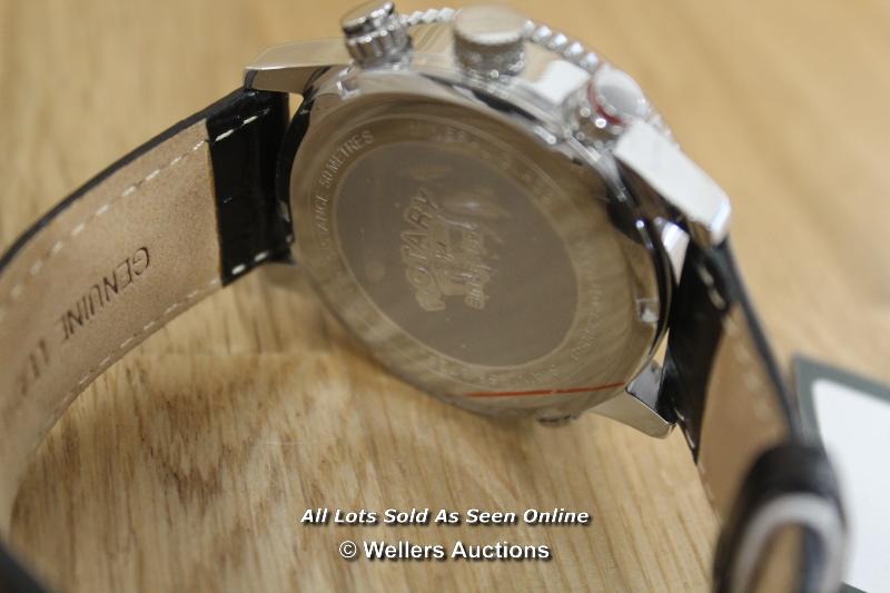 *GENTS WATCH,ROTARY CHRONOGRAPH,QUARTS MOVEMENT,BRUSHED AND POLISHED STEEL CASE, SILVER BATTON - Image 2 of 3