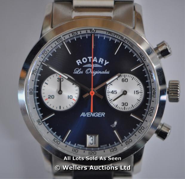 *GENTS ROTARY AVENGER WATCH, QUARTZ MOVEMENT, 2 SUB DIAL CHRONOGRAPH, BLUE BATTON DIAL WITH DATE, 40 - Image 3 of 5