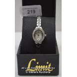 LADIES ,LIMIT,QUARTZ WATCH, MOTHER OF PEARL ARABIC DIAL,STEEL CASE AND BRACELET,STONE SET BEZEL /