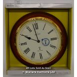 ACCTIM,DURHAM, RADIO CONTROLLED WALL CLOCK,ANALOGUE, WOOD FINISH. / NEW & SEALED